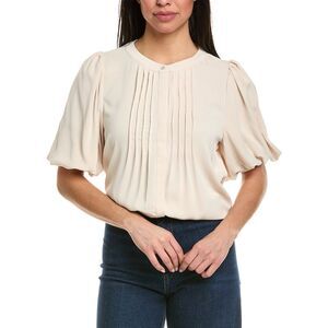 Meiven Womens  Pintuck Shirt, Beige
